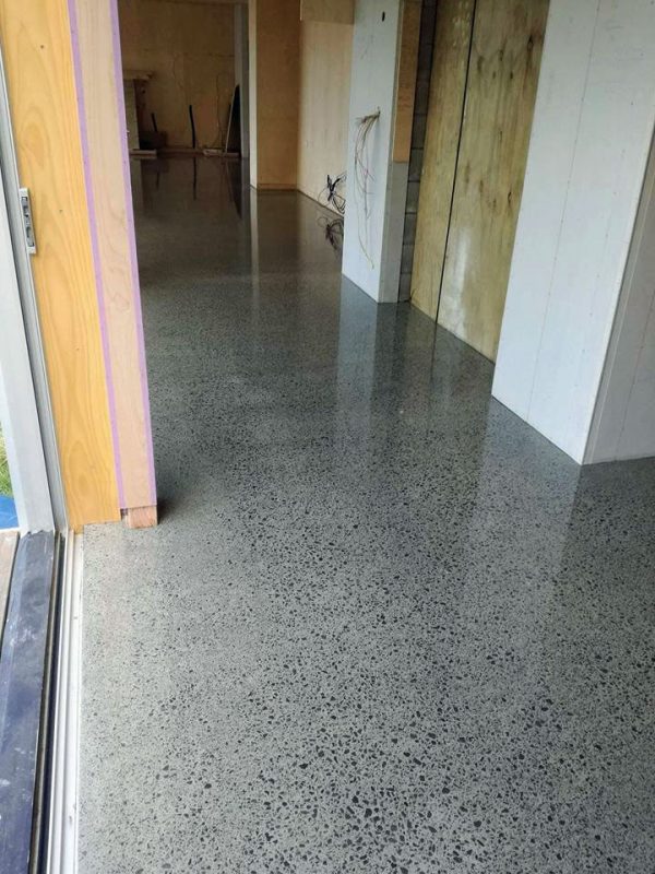 mangawhai beach home concrete floor polishing